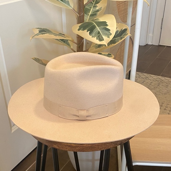Unbranded Accessories - 100% Wool Beige Wide-Brim Hat